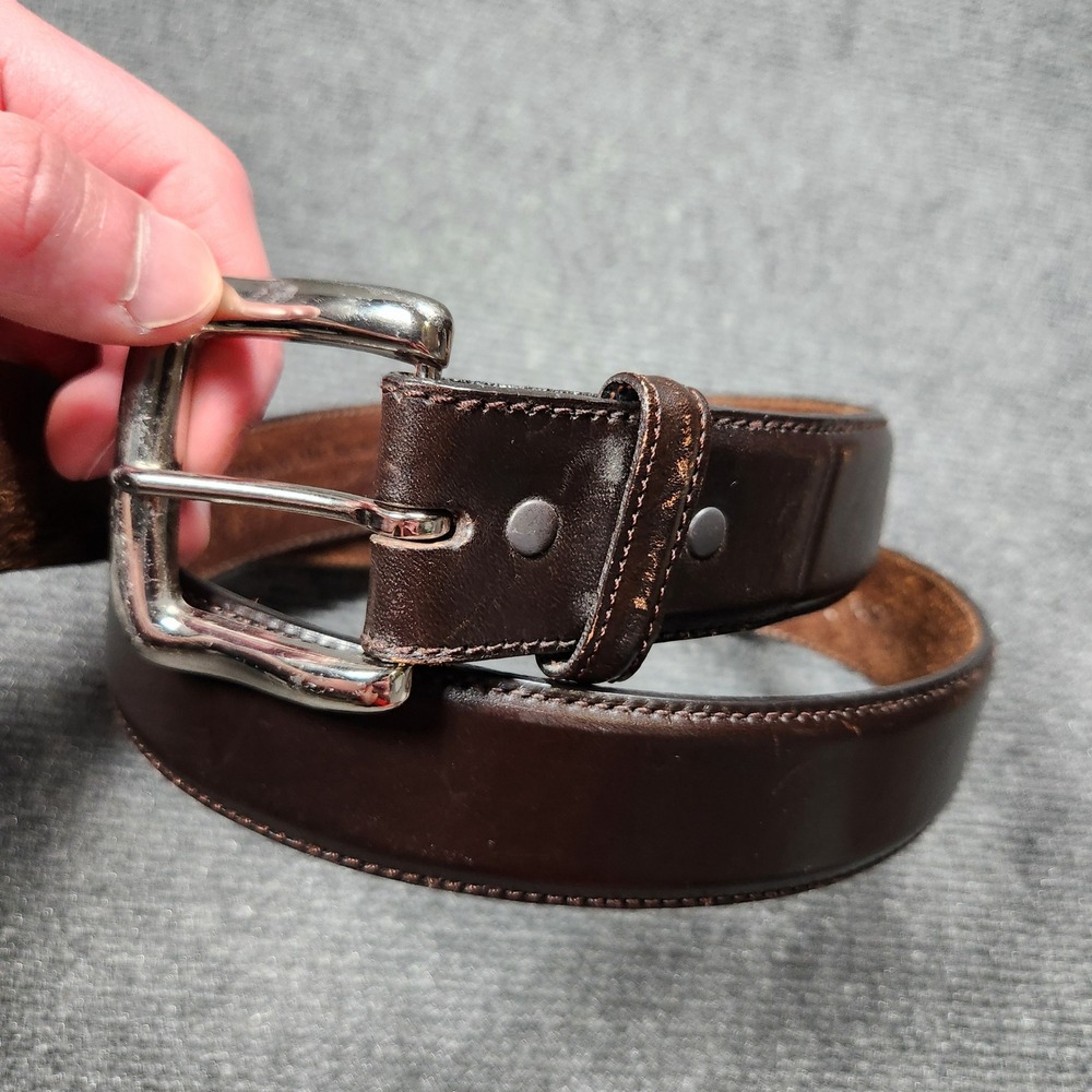 Resistol Mens Western Belt Brown Full Grain Leather Stitched Size 36 R1202400